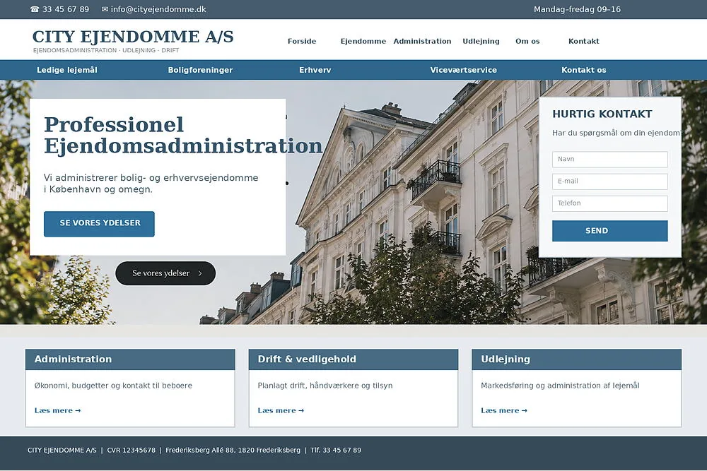 København Ejendomme før redesign