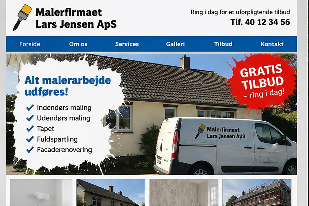Malerfirmaet Lars Jensen før redesign